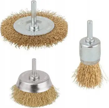 Set furça teli Wolfcraft, 3 copë, çelik