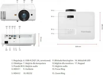 Projektor ViewSonic PA700S, 4500 Lumens, SVGA, i bardhë