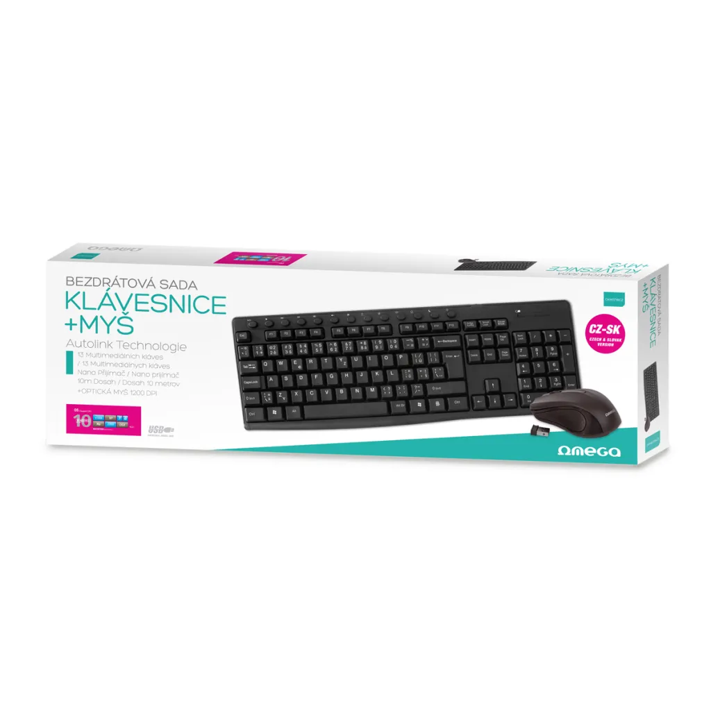 Set tastierë dhe maus Omega OKM071BCZ, wireless, i zi - 2