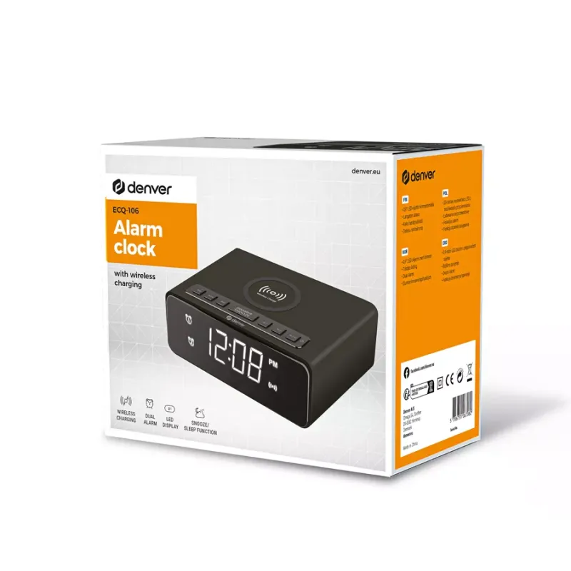 Denver Alarm Clock & Wireless Charger - 3
