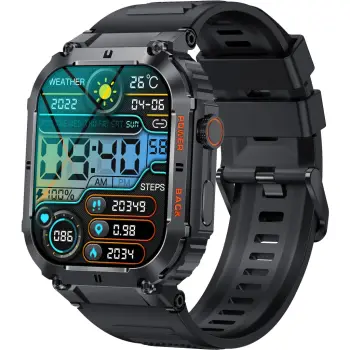 Orë inteligjente Denver SWC-191B, ekran 1.96", Bluetooth 5.0, e zezë