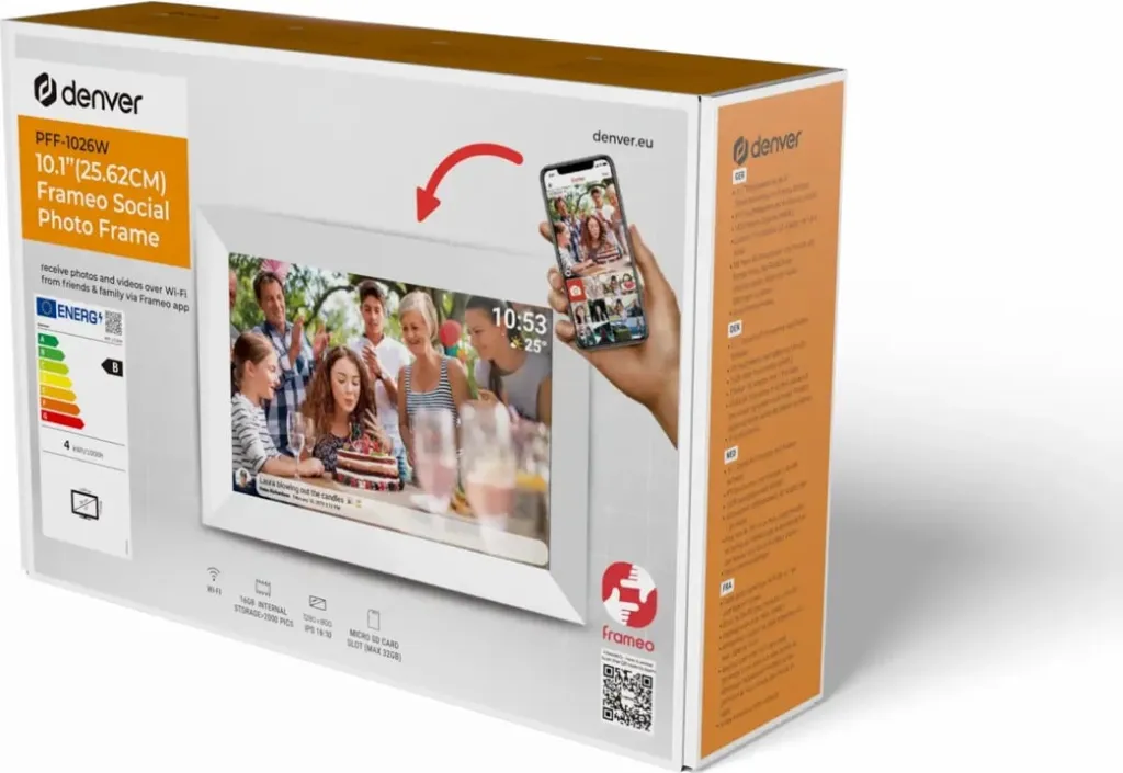 Kornizë digjitale Denver Frameo PFF-1026W, 10.1", 16 GB, e bardhë - 6