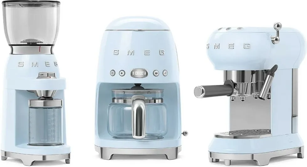 Mulli kafe SMEG CGF11PBEU, 150W, inox, pastell blu - 6