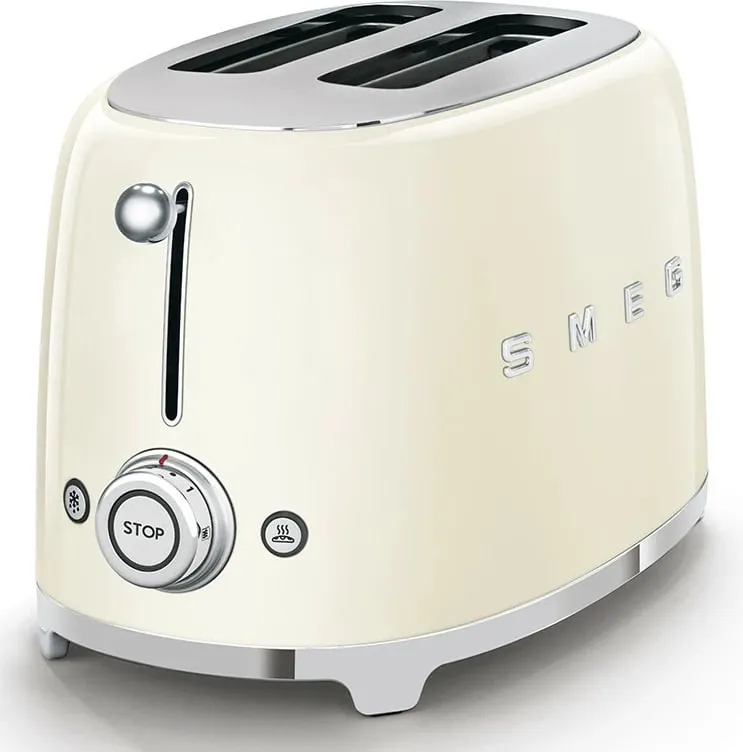 Tostues SMEG TSF01CREU, 2 vrima, stil 50s, krem - 2