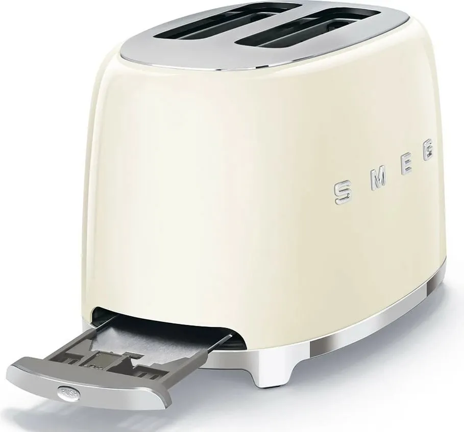 Tostues SMEG TSF01CREU, 2 vrima, stil 50s, krem - 5