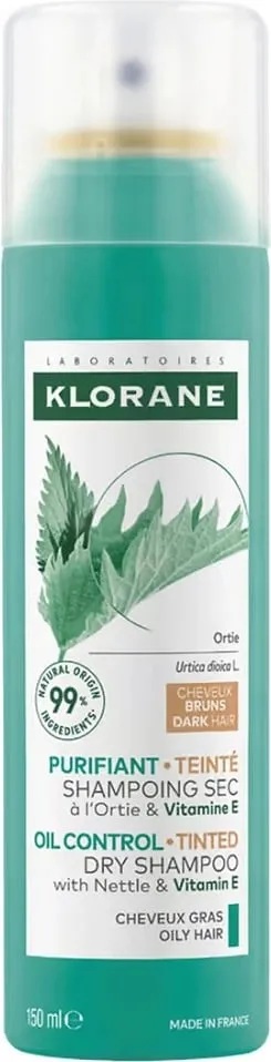 Shampo e thatë Klorane Oil Control me hithër dhe vitaminë E me pigment, 150ml - 1