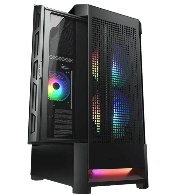 Kasë për PC COUGAR AIRFACE RGB, e zezë - 1