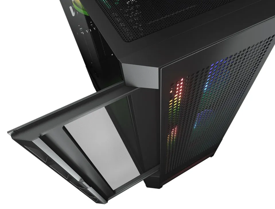 Kasë për PC COUGAR AIRFACE RGB, e zezë - 2