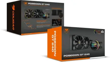 Ftohës uji CPU Cougar Poseidon GT 240, radiator 240mm, ARGB, i zi
