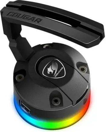 Mouse bungee Cougar BUNKER RGB, me ndriçim RGB, USB Hub, i zi