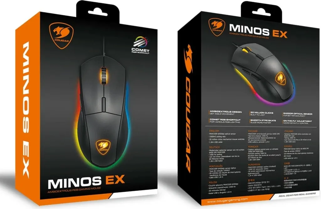 Maus gaming Cougar Minos EX, 6400 DPI, RGB, i zi - 8