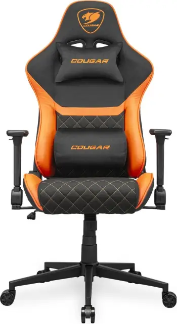 Karrige gaming Cougar Armor One V2 F, tekstil, deri 120kg, e zezë portokalli