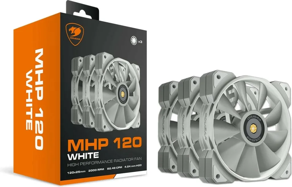 Ventilator kase Cougar MHP 120, 120mm, 3 copë, bardhë - 5