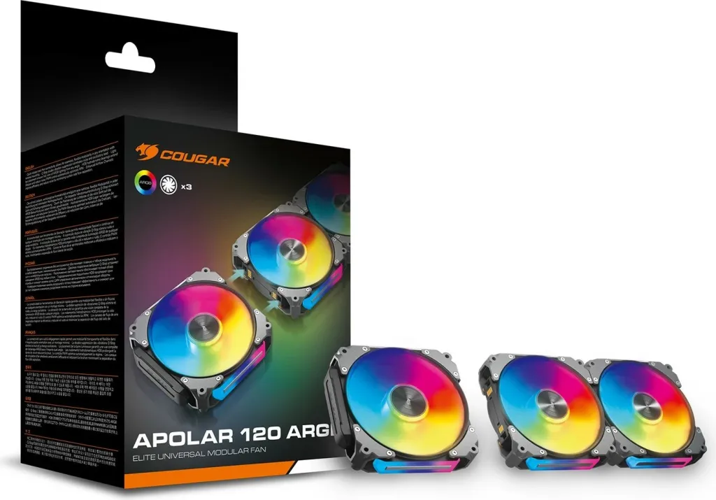 Ventilatorë k Case COUGAR Apolar 120 ARGB, 120mm, set 3 copë, të zinj - 9