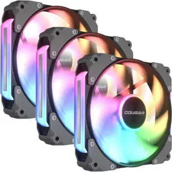 Ventilator kase Cougar Apolar 120 ARGB, reverse blade, 3 copë, zi