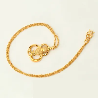 Qafore dhe varëse e flakëruar në ari 24 karatësh QV24K, 36 x 20 mm - 2