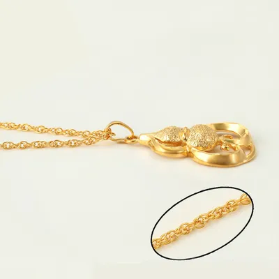 Qafore dhe varëse e flakëruar në ari 24 karatësh QV24K, 36 x 20 mm - 3