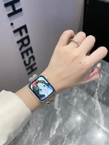 Rrip për Apple Watch Nrubi, 42/44/45/49 mm, gurë dekorativ 10079