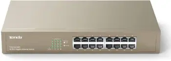 Switch Tenda TEG1016D / 16-Port / Gigabit Ethernet / Unmanaged / 1000Mbps / Plug and Play / Ngjyrë Curry