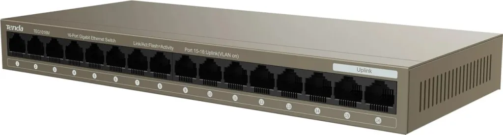 Switch rrjeti Tenda TEG1016M, 16 porta Gigabit Ethernet, metalik - 2