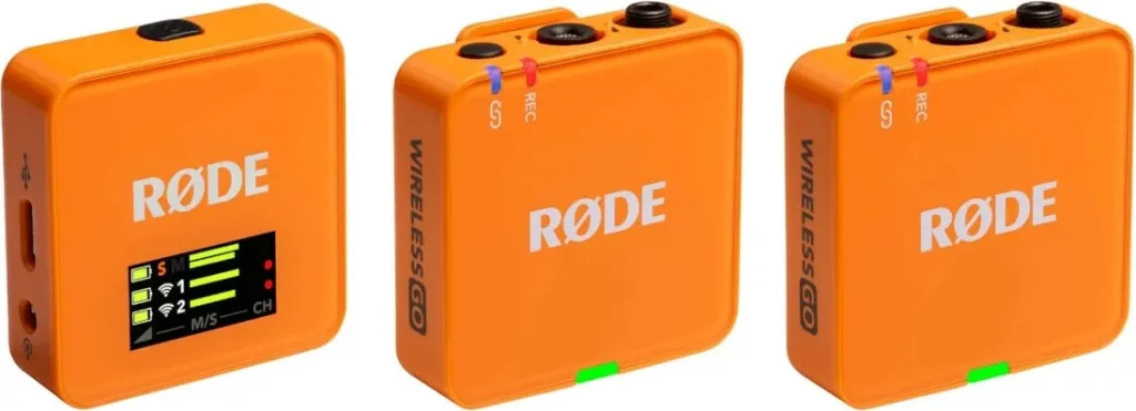 Mikrofon pa tela RODE Wireless GO III, portokalli - 1