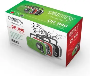 Radio Camry CR1140B, AM/FM, pa bluetooth, e zezë