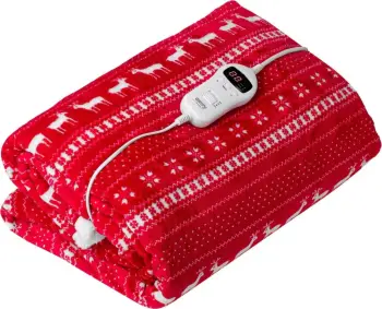 Batanije elektrike Mikki Heating Mat, 160x180cm, me timer, e kuqe dhe e bardhë