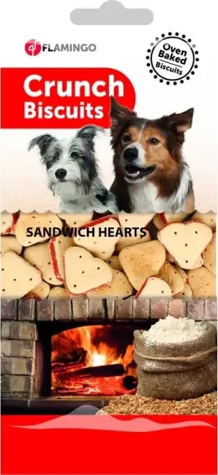 Shpërblime për qen biskotë sandwich Flamingo