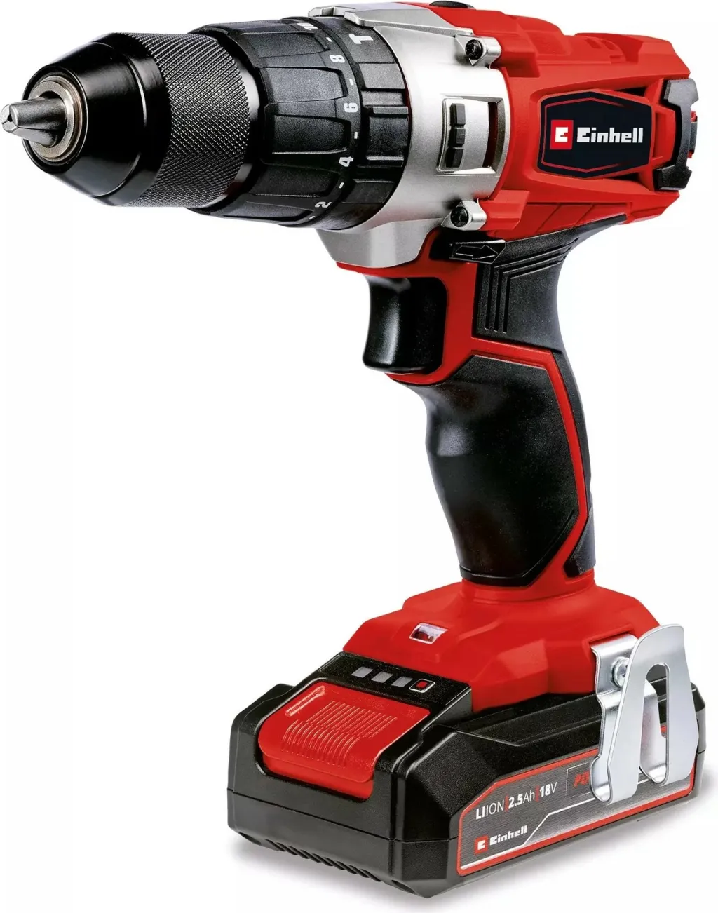 Shurubushe me bateri Einhell TE-CD 18/2 Li 2.5Ah, 18V, e zezë/e kuqe - 1