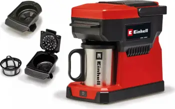 Aparat kafeje Einhell TE-CF 18 Li-Solo, kapsula/kafe e bluar, 0.24L, portativ, zi/kuqe