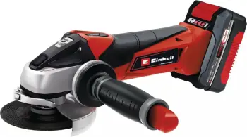 Brushe këndore Einhell TE-AG 18/115 Li, 18V, 2.5Ah, 8500 RPM, pa kabllo, zi/kuqe/argjend