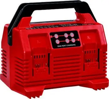 Karikues baterish Einhell Power X Quadruple Charger 4A, 4 slote, i zi e i kuq
