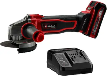 Brushe këndore pa kabllo Einhell TE-AG 18/125-2 Li, 18V, bateri 4.0Ah, e kuqe