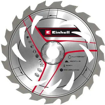 Teh rrethor Einhell Thin Kerf TCT 165mm, 24 dhëmbë, 20mm