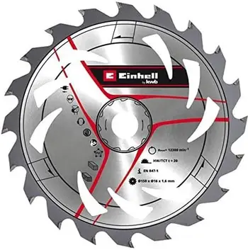 Teh sharre rrethore Einhell Thin Kerf TCT 49583359, 150mm, 20 dhëmbë, vrimë 16mm