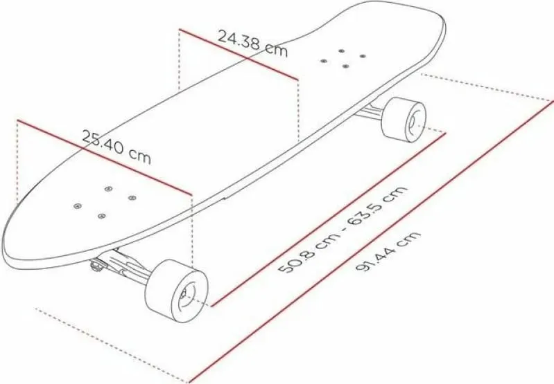 Longboard Street Surfing Freeride 36'', për meshkuj me ngjyra - 3