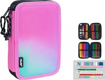 Penar Milan Pencil Case 2 Level Sunset, me pajisje, rozë