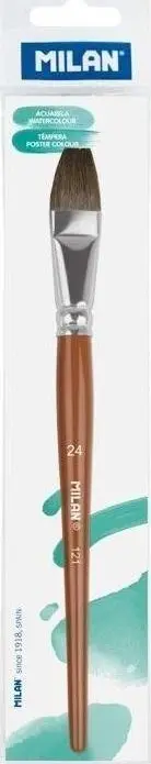 Pensel flat Milan Series 121 No.24, fijet përziera, bisht druri, kafe