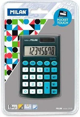 Kalkulator Milan Pocket Touch 150908KBL, i zi/i kaltër - 1