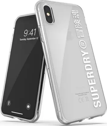 Mbrojtëse e pasme Superdry për iPhone X/Xs, e bardhë