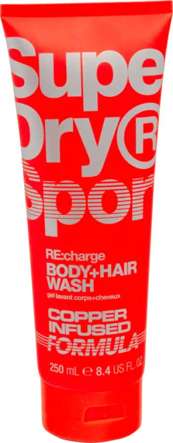 Shampo për flokë dhe trup Superdry Charge, 250 ml