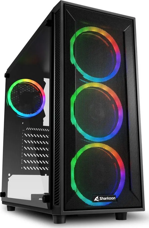 Kasë Sharkoon Sharkoon TG4M RGB ATX, e zezë - 1
