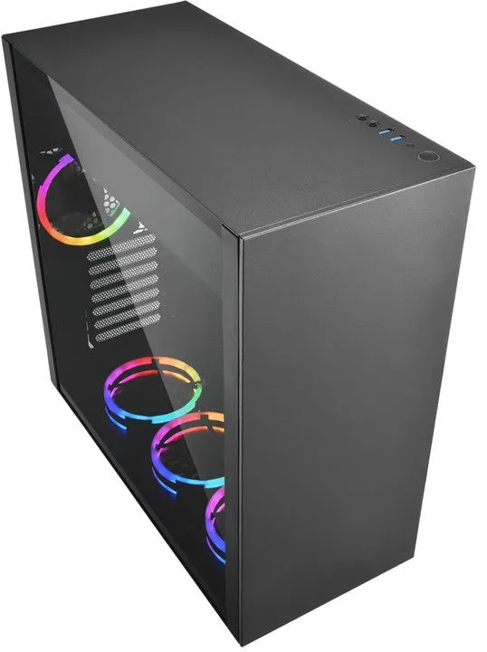 Kasë Sharkoon PURE STEEL RGB, me xham, e zezë - 2