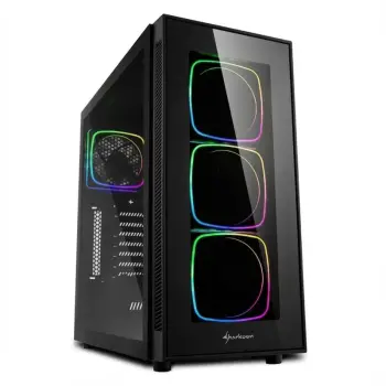 Kasë Sharkoon TG6 RGB Midi Tower Glass Window LED RGB Fans – Zezë