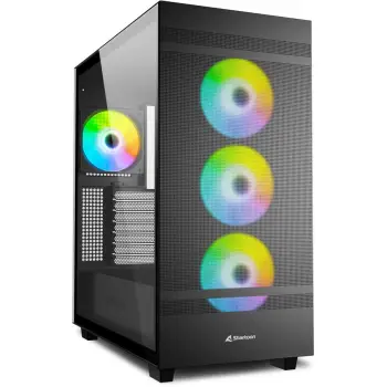Kasë Midi Sharkoon Rebel C50 RGB – Zezë