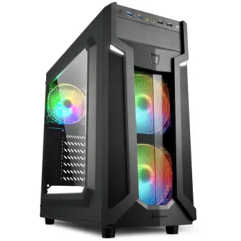 Kasë Sharkoon VG6-W RGB Midi Tower ATX – Zezë