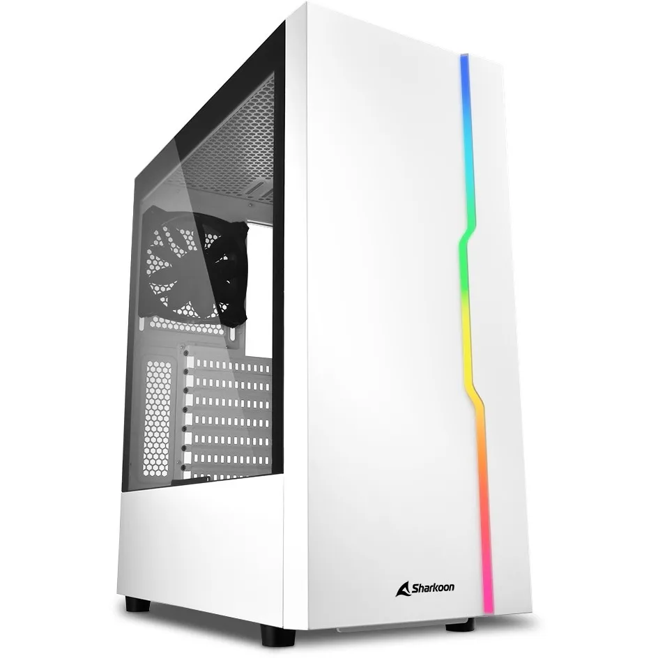 Kasë Midi Sharkoon RGB Slider white - 1