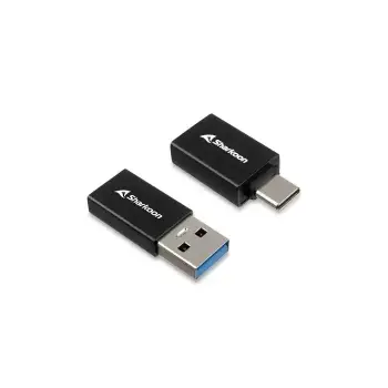 Adapter USB Sharkoon 3.2 Gen 1 OfficePal USB‑A në USB‑C / USB‑C në USB‑A / set 2 copë – Zezë