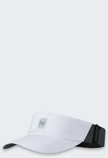 Kapelë sportive Buff Solid Go Visor, elastike e rregullueshme, S M, e bardhë