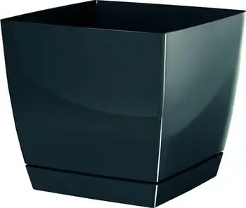 Vazo me nënpjatë Prosperplast Coubi DUKP180, 18cm, plastike, grafit